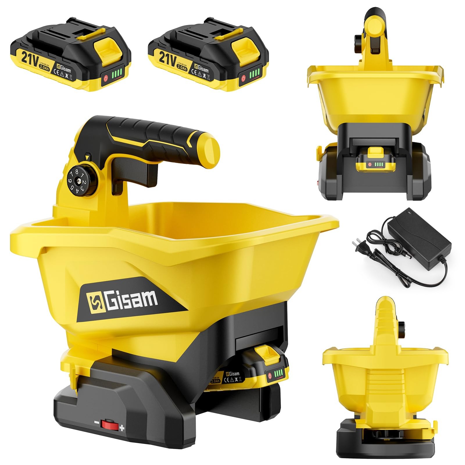 Battery Powered Seed Spreader, 2x4000mAh Batteries, Handheld Power Spreader f...