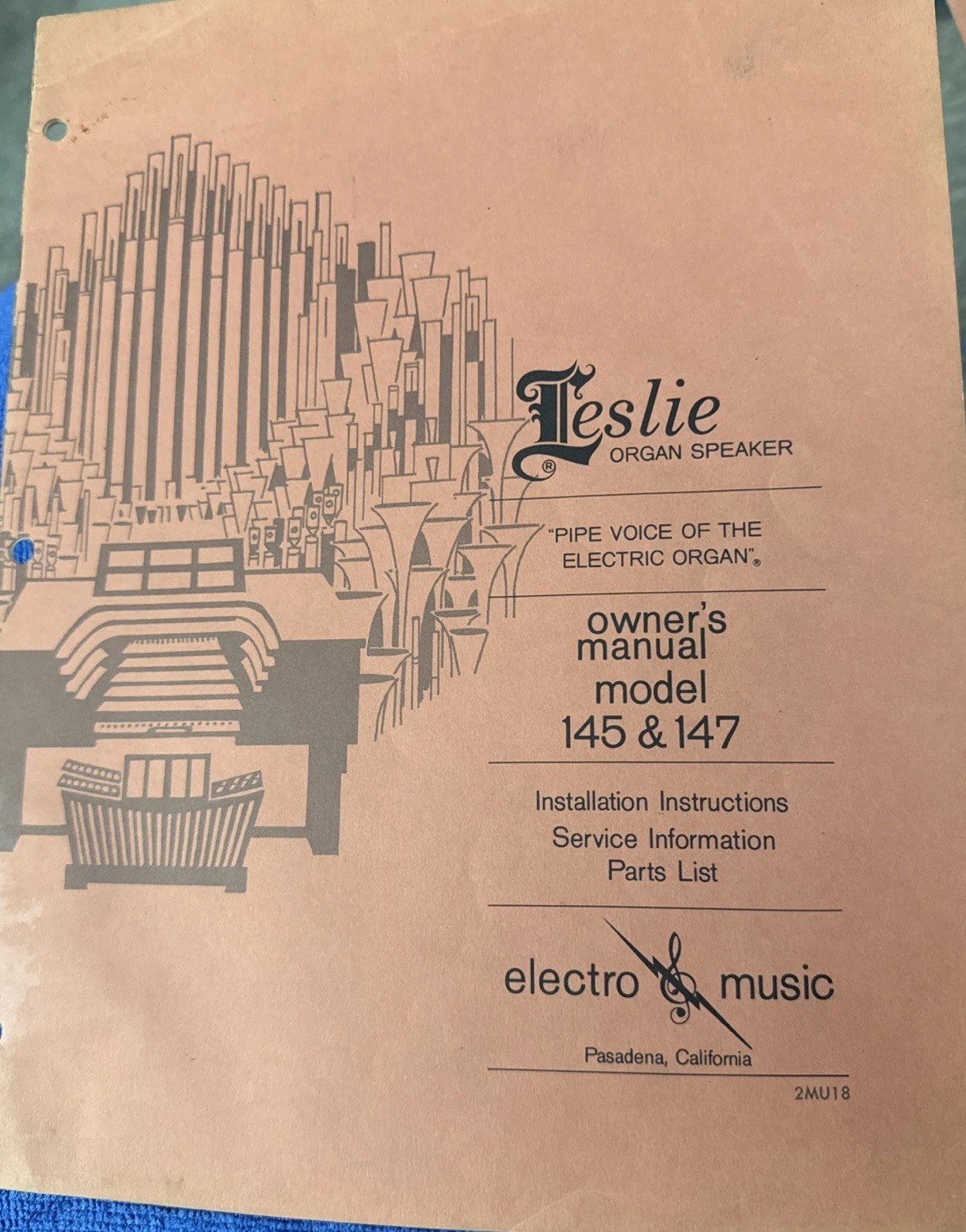 OEM Leslie Organ Speaker 145 147 Manual Service Parts M1