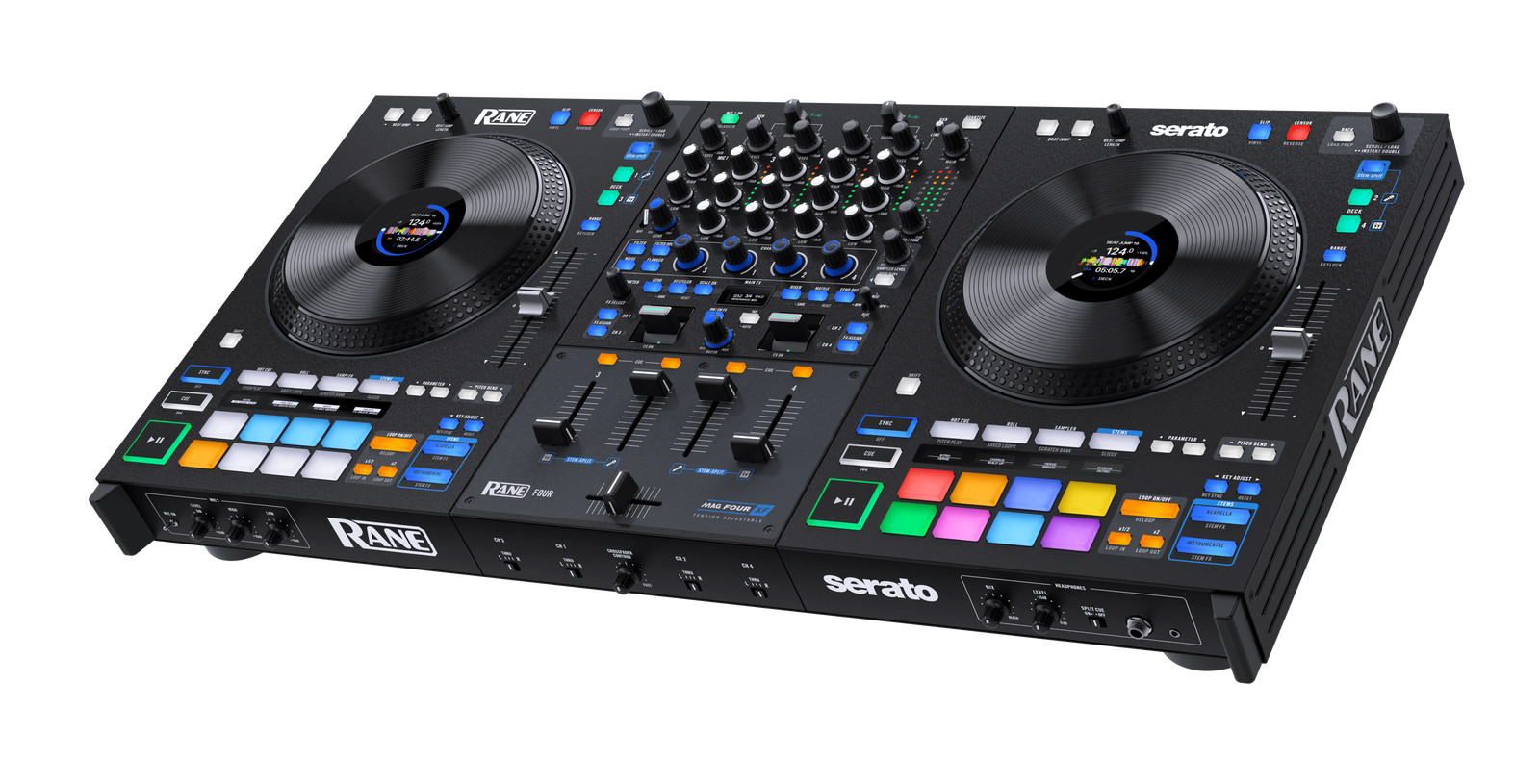 Rane FOUR 4-Channel Stems DJ Controller + Headphones, Carry Bag & XLRs