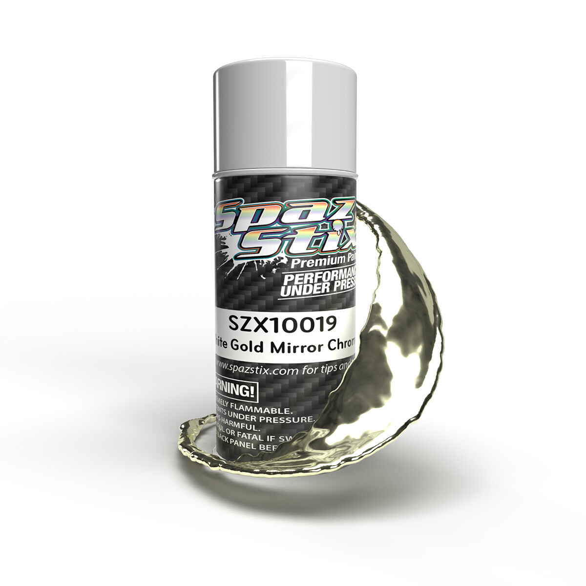 Spaz Stix White Gold Mirror Chrome Aerosol Spray Paint 3.5oz Can SZX10019
