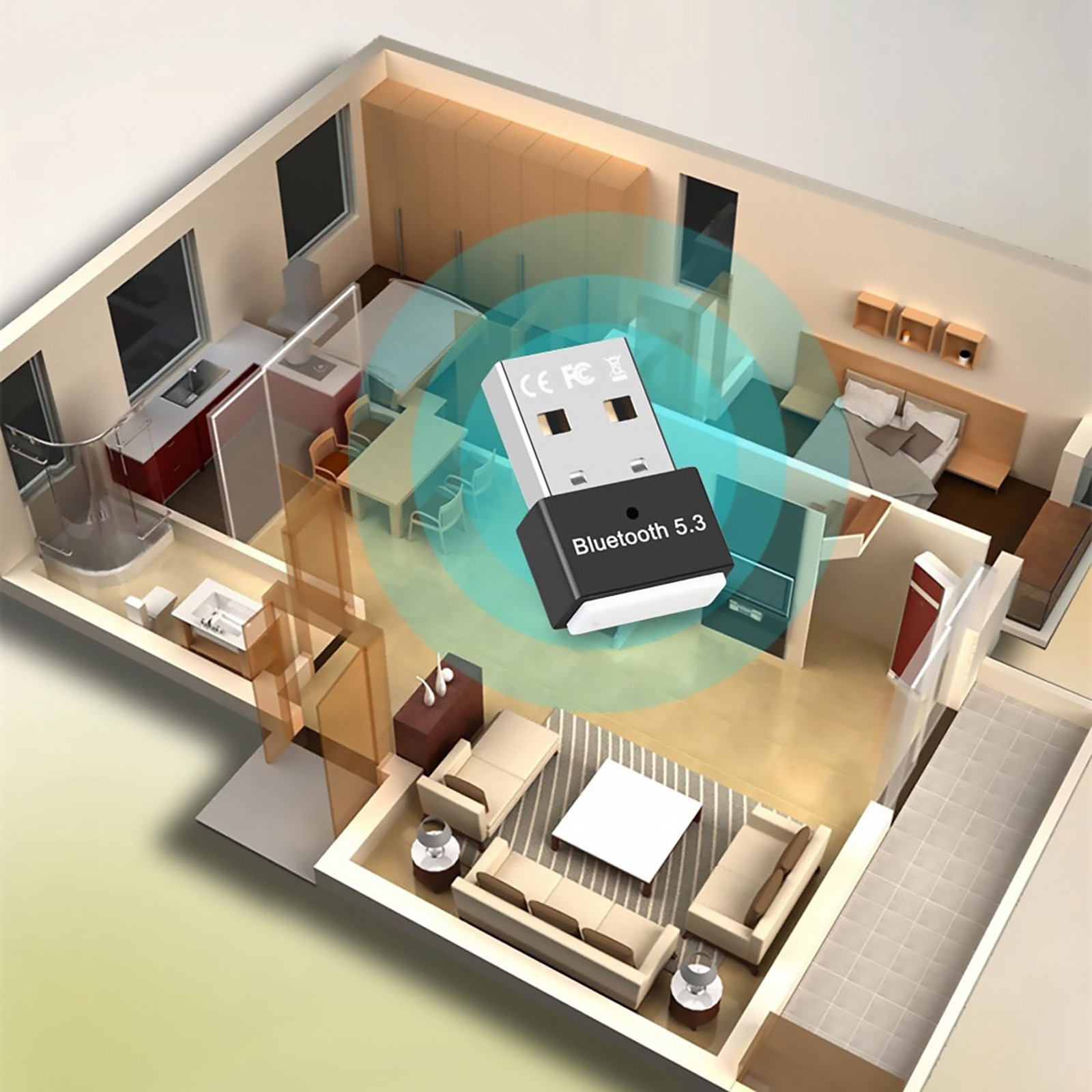 New BLE Bluetooth 5.3 Adapter Transmitter Receiver Dongle Wireless Adapter