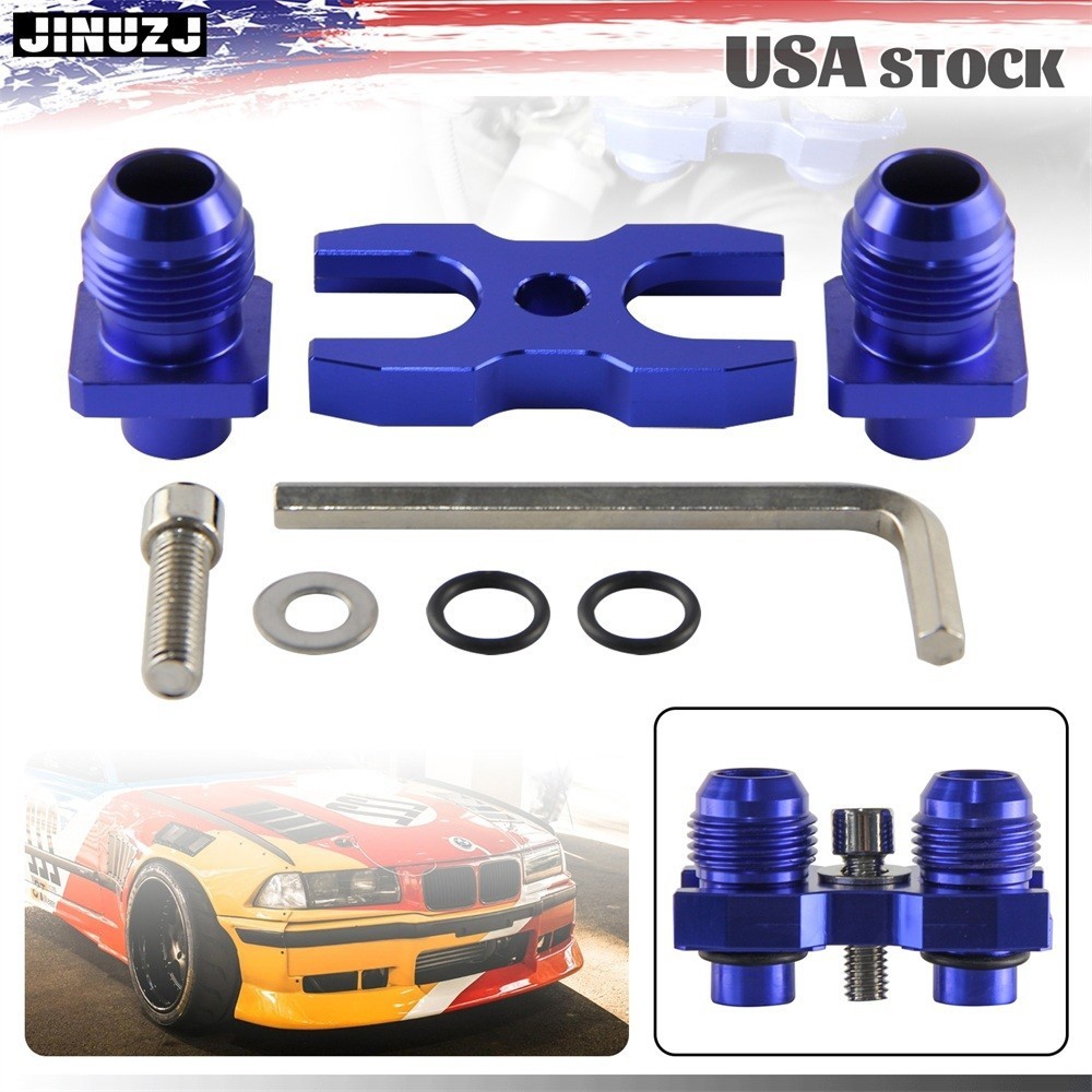 AN10 Oil Cooler Adapter Fitting For BMW E36 E46 E82 E9X 135/335 E46 M3 E90 Blue