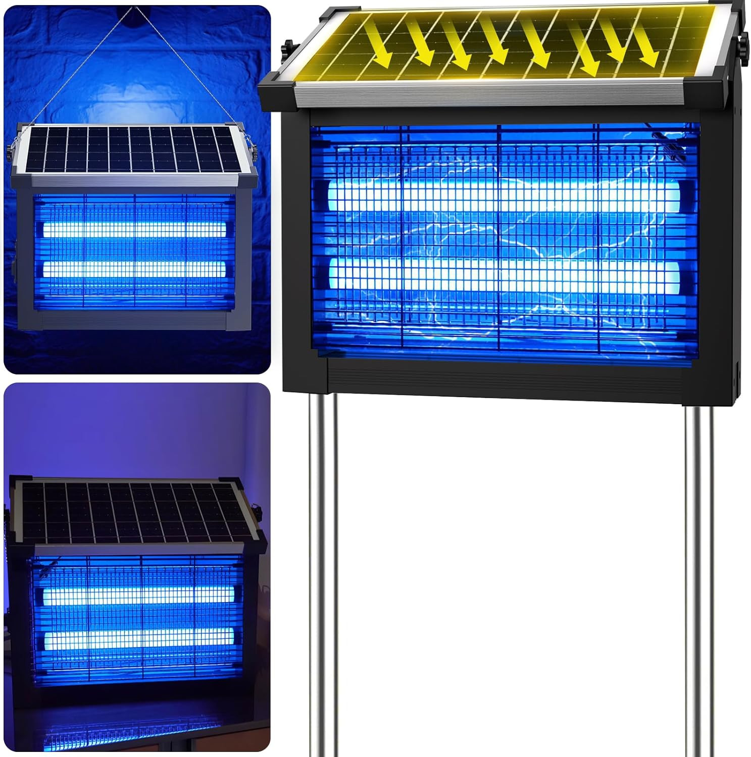 Solar Bug Zapper Outdoor, 4500V Solar Mosquito Zapper Outdoor Waterproof, / Acre