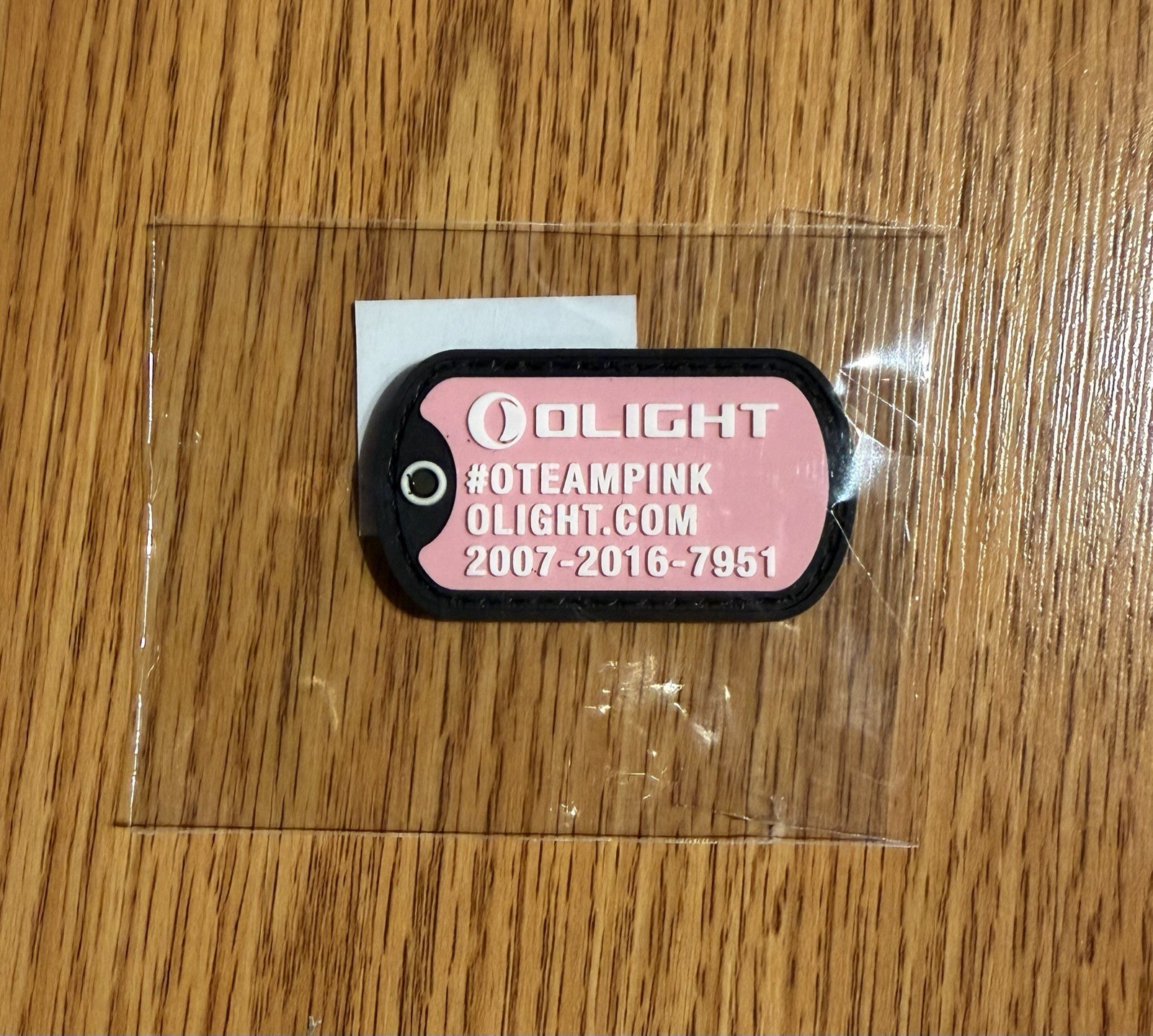 Olight Team Pink Patch- Rubber Hook and Loop - Swag - New In Package!