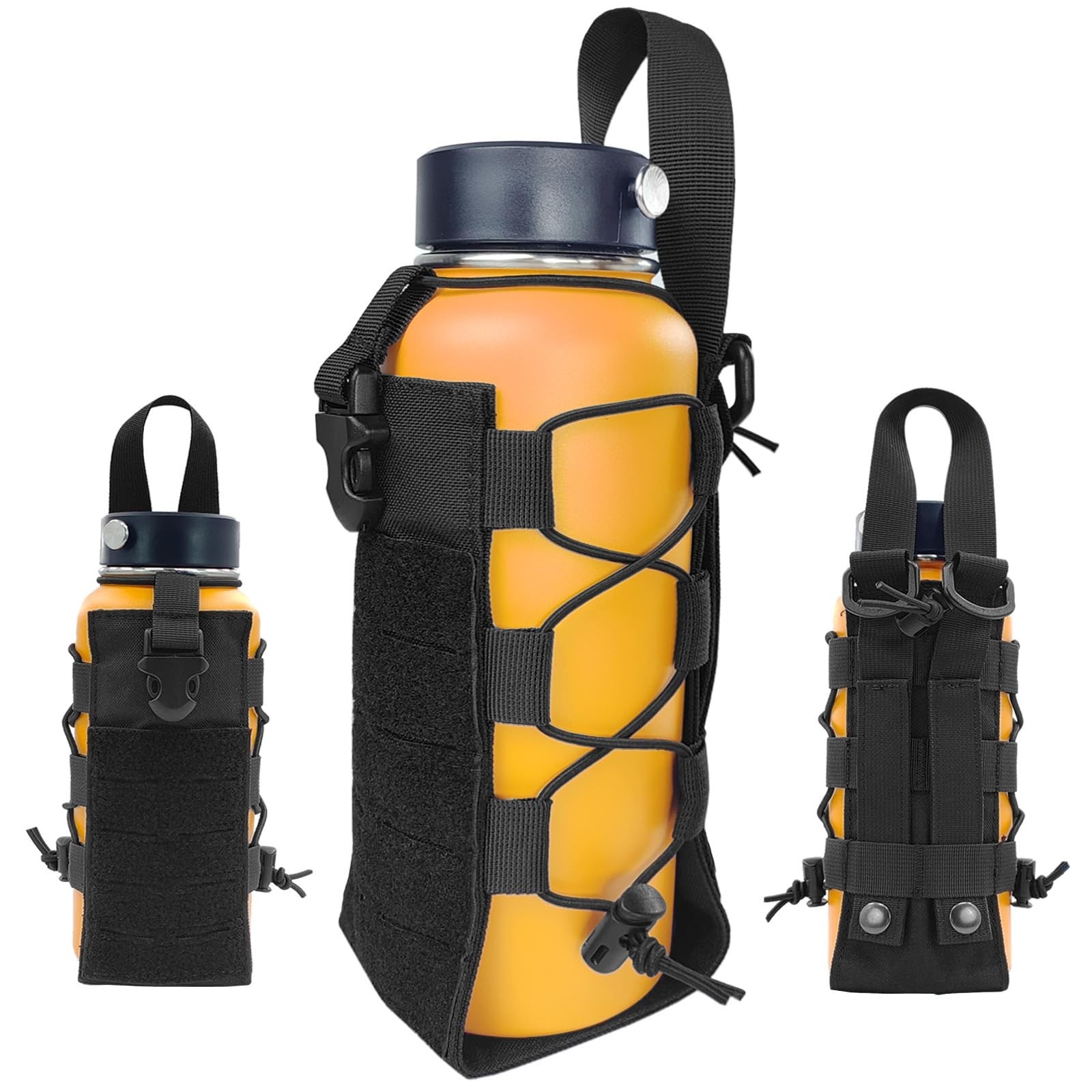 Molle Water Bottle Holder Tactical Pouches Adjustable 16-76 oz Enhanced Dual ...