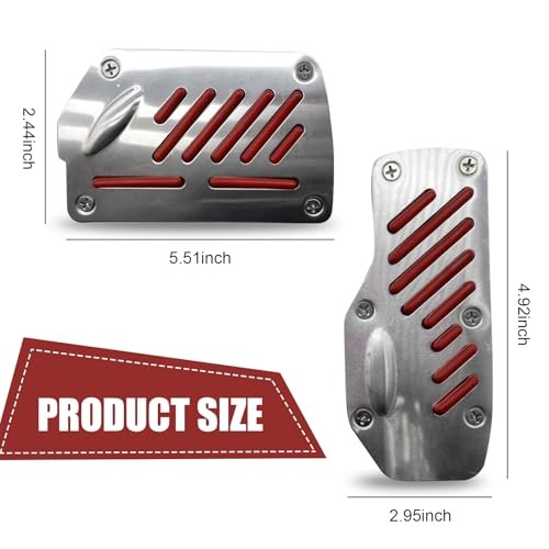 Car Pedal Cover, Brake and Accelerator Anti-skid Pedal Cover with 2 PCS Red