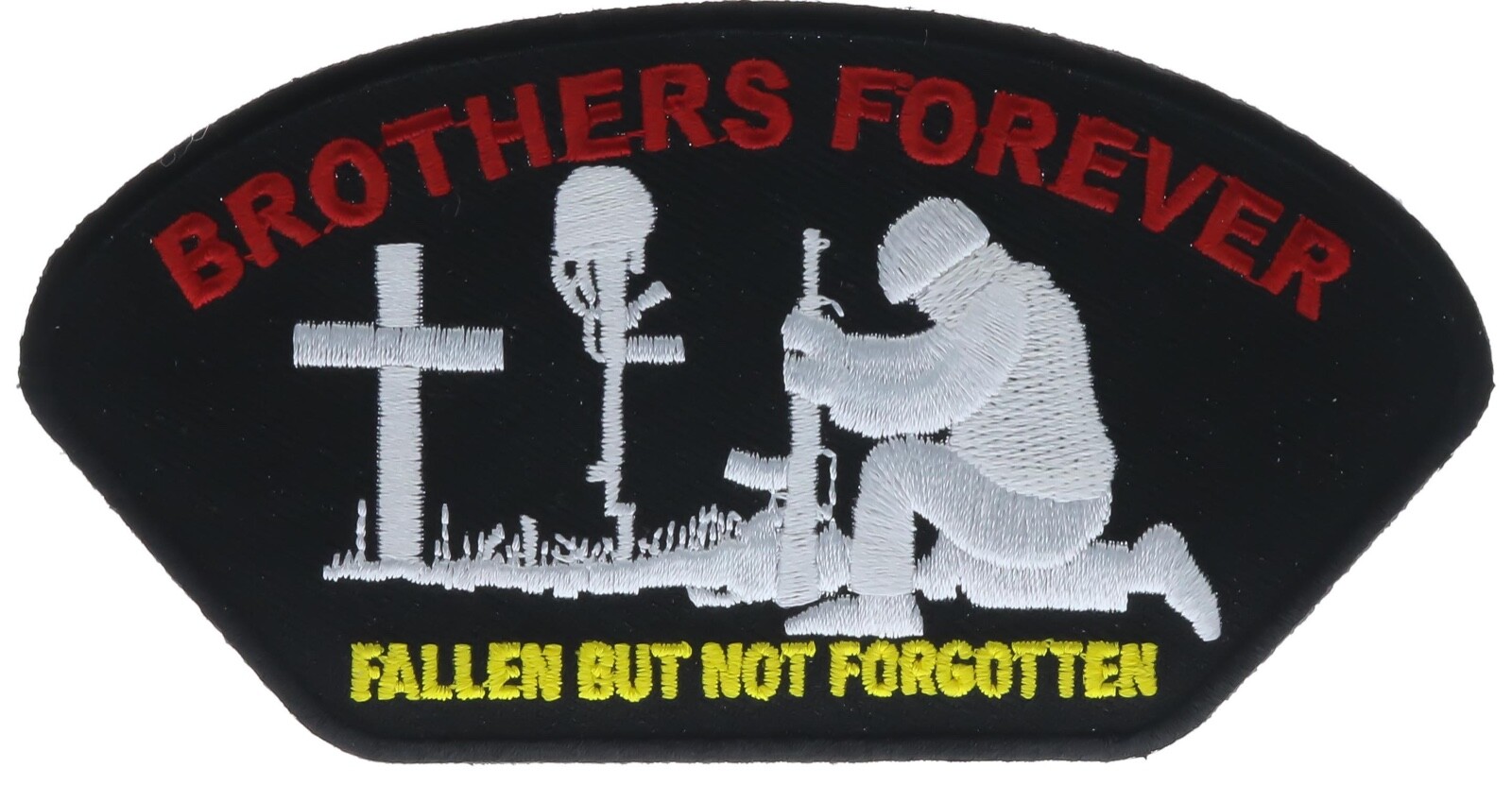Brothers Forever Fallen Not Forgotten Cross Veteran 5" x 2.5" Patch PW F1D13M