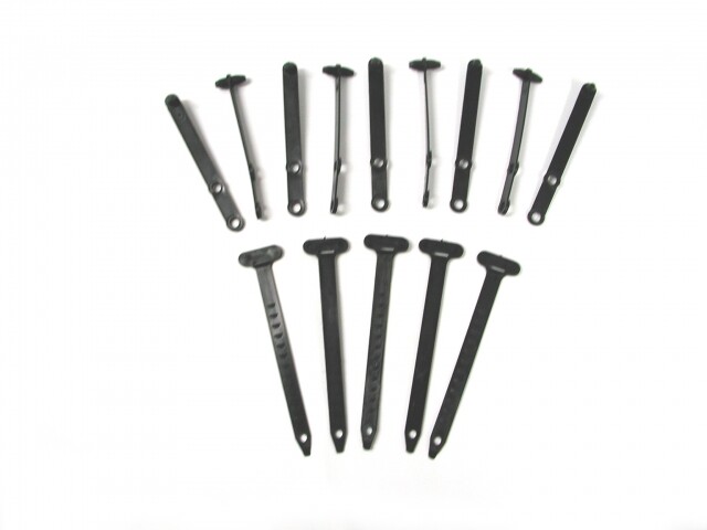 1965-1967 Corvette Strap Set Wire Tie Small Block Black Plastic 14 Pieces