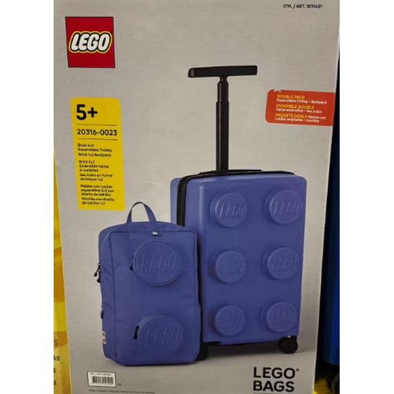 LEGO Carry-on trolley TSA Lock & Backpack Luggage Set Blue