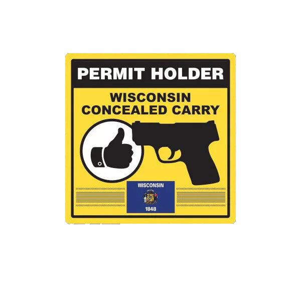 Wisconsin Concealed Carry Permit Holder Sticker Decal