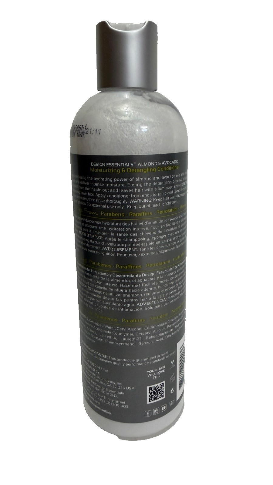 Design Essentials Almond & Avocado Moisturizing & Detangling Conditioner 12oz