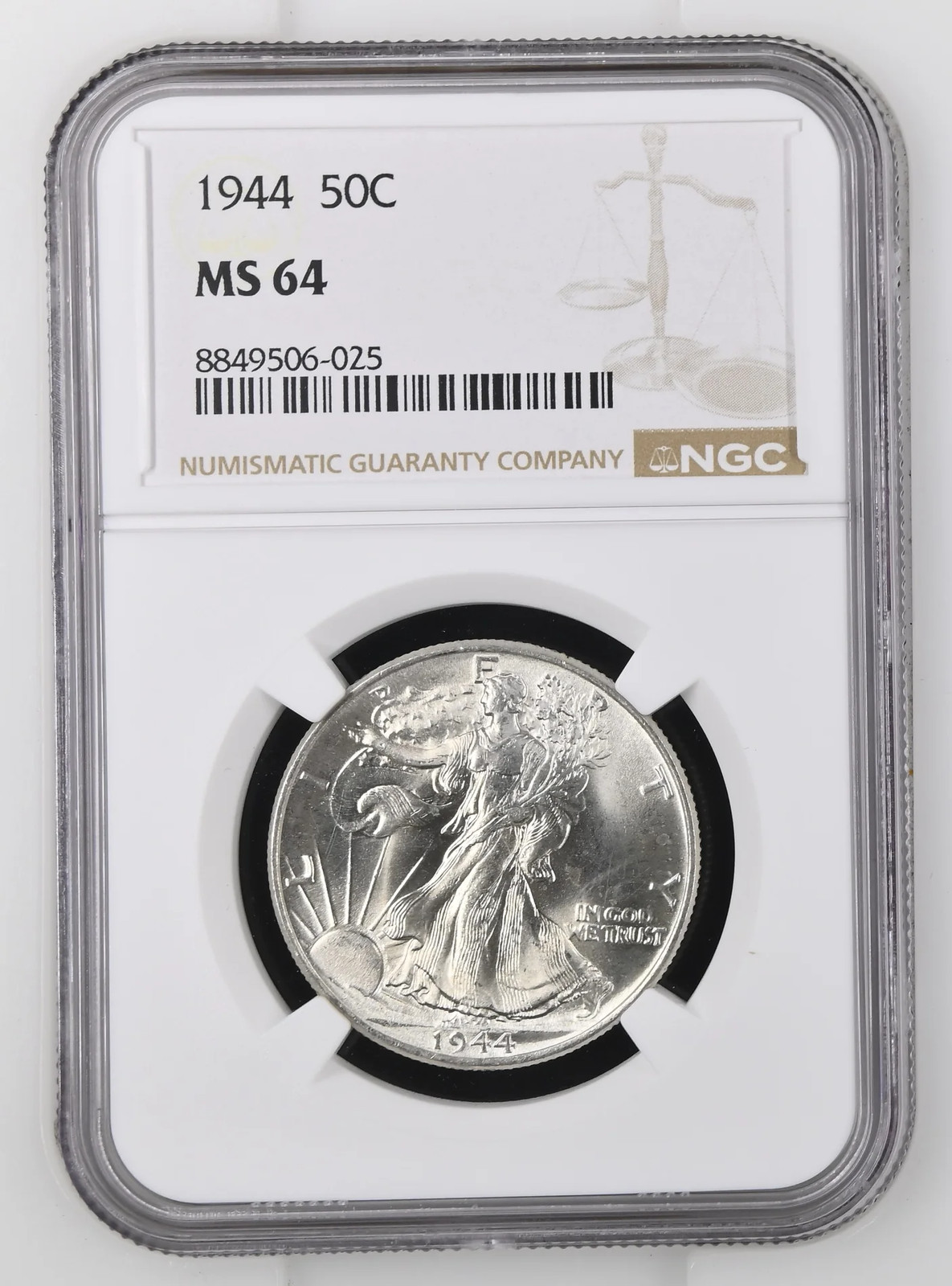 1944 Walking Liberty Half Dollar NGC MS-64