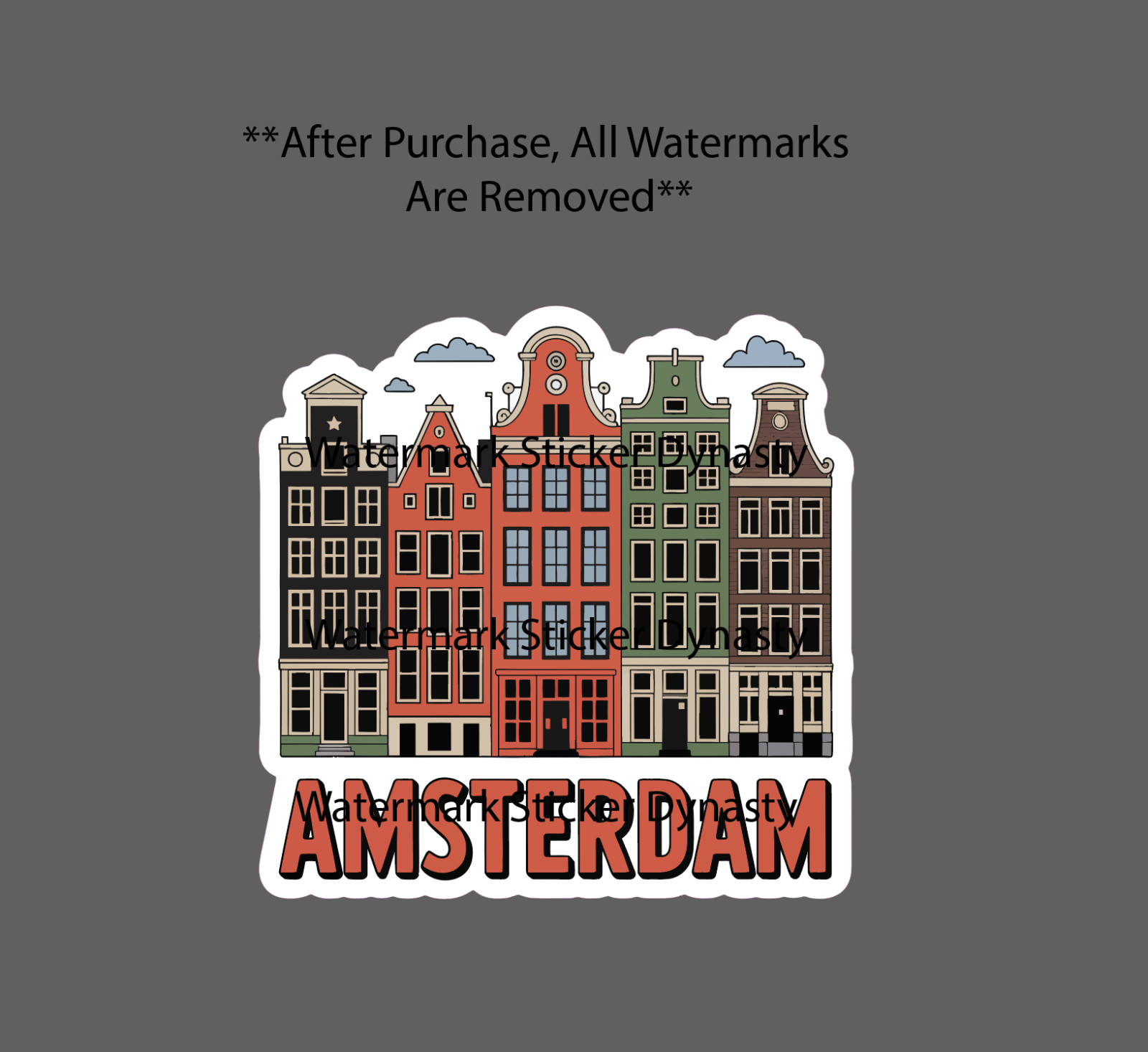 Amsterdam Sticker The Netherlands City Europe Gift Waterproof NEW