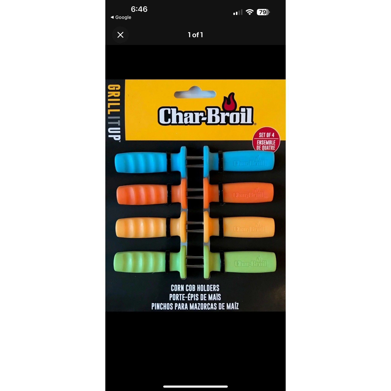 CHAR BROIL Corn cob holders multi color new