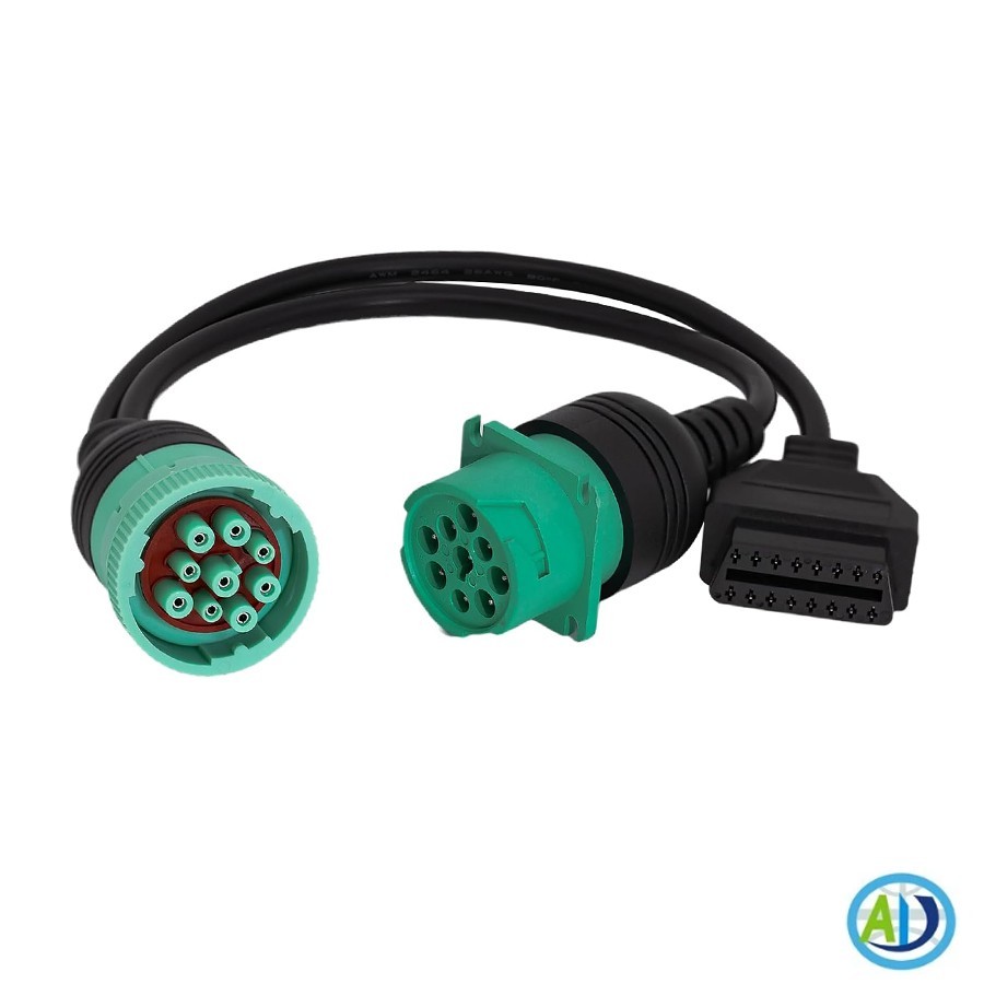 J1939 9 Pin to OBD2 Female Adapter Cable,for Heavy Duty Commercial Truck ELD GPS