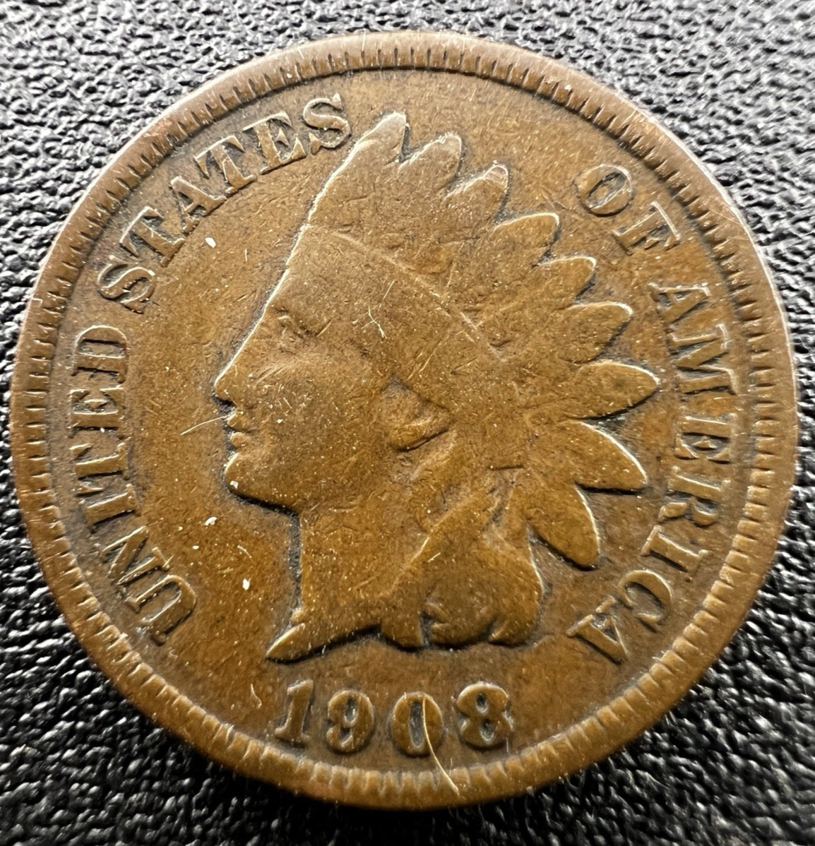 Indian Head One Cent Coin 1908 Fine