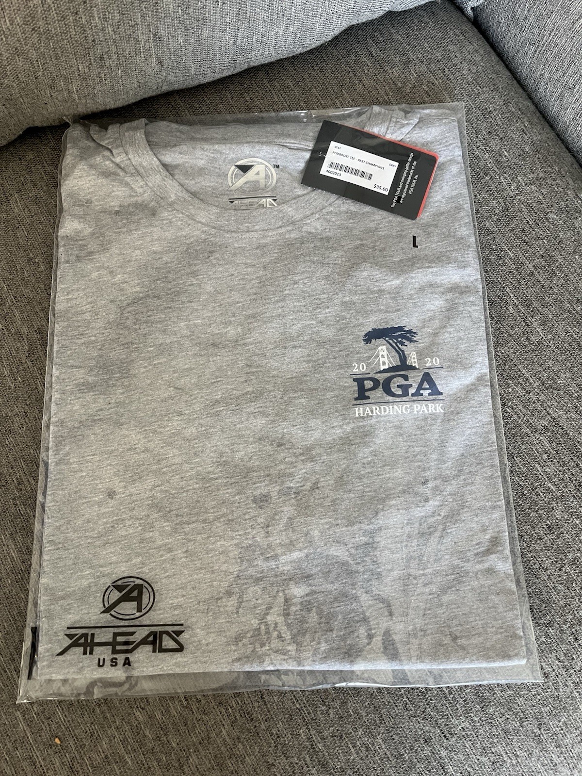 PGA 2020 Championship T-shirt Men’s Large Harding Park Ahead Gray