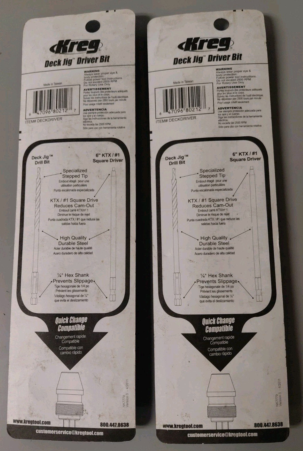 2 Total Kreg Deck Jig Driver Bit Sets