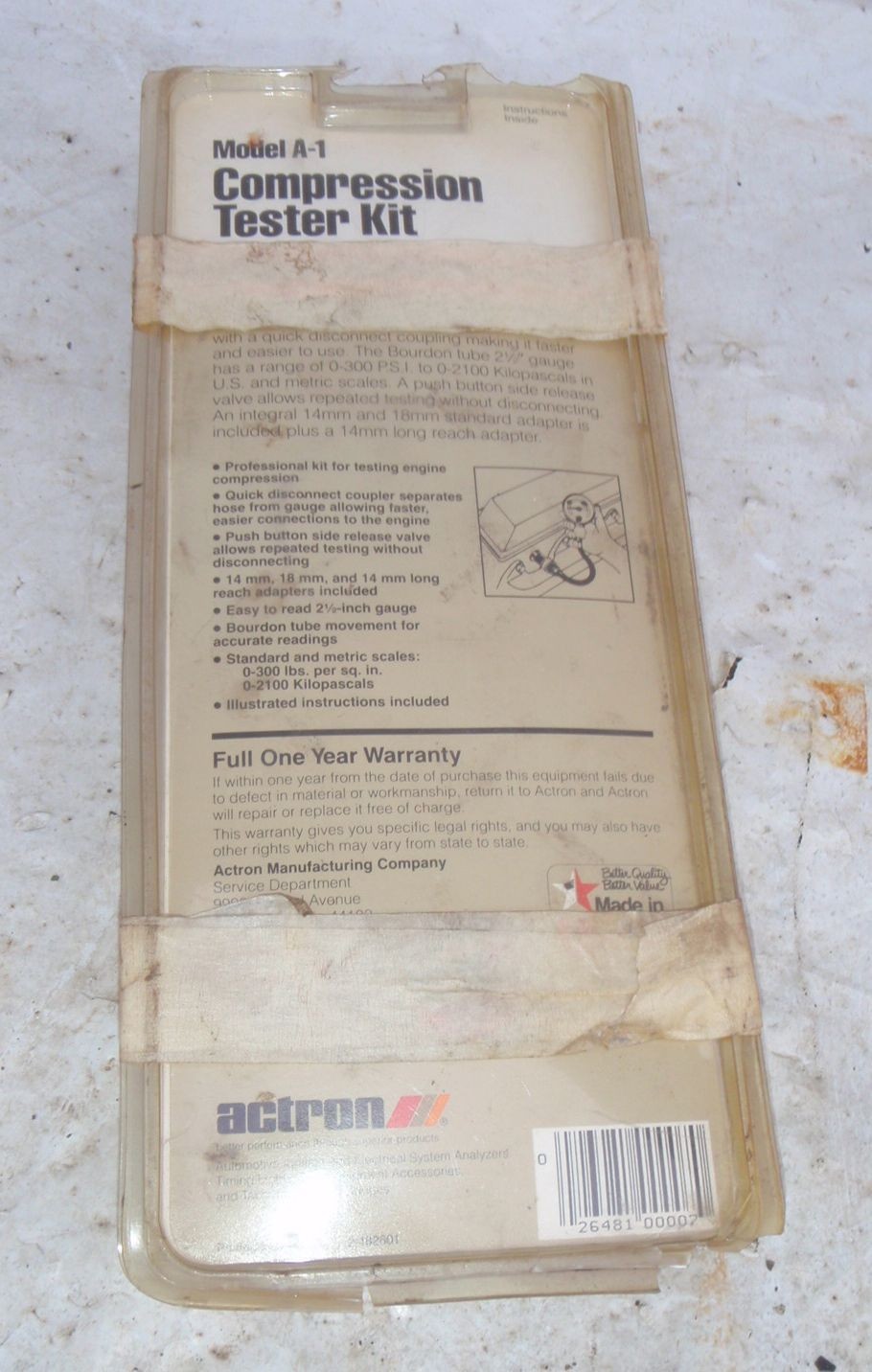 Actron Compression Tester Kit Model A-1