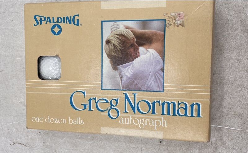 Spalding White Greg Norman Autograph One Dozen 12 Count Golf Balls Set