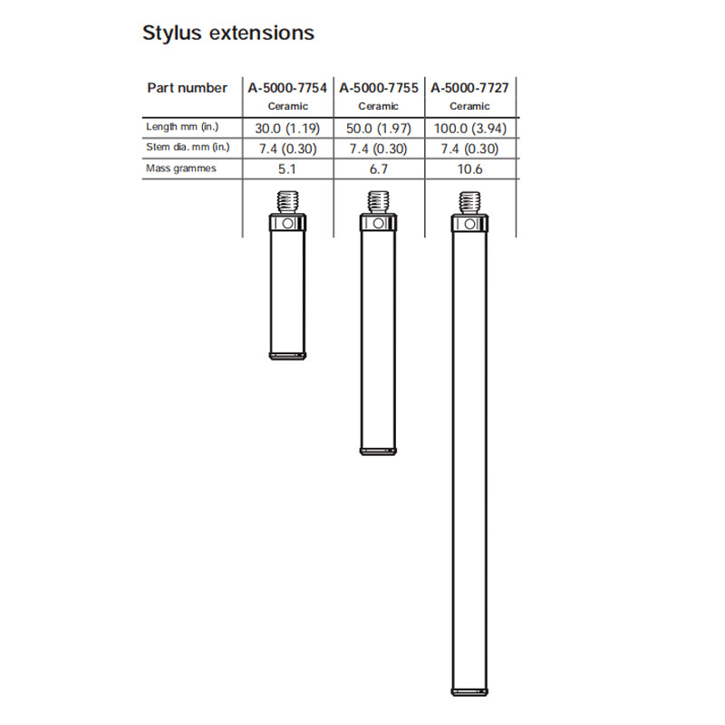 CMM Touch Probe Extension M4 Thread Ceramic Stem 30mm Length for A-5000-7754