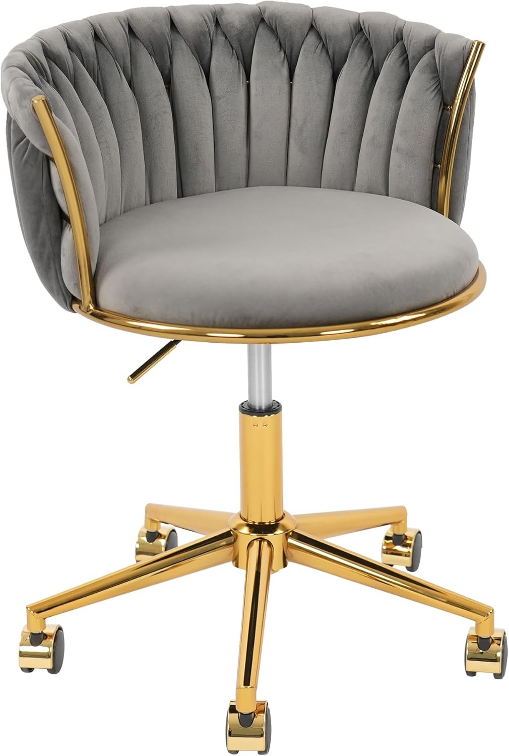 Velvet Woven Home Office Chair,Swivel Desk Chair with Wheels, Height Adjustable