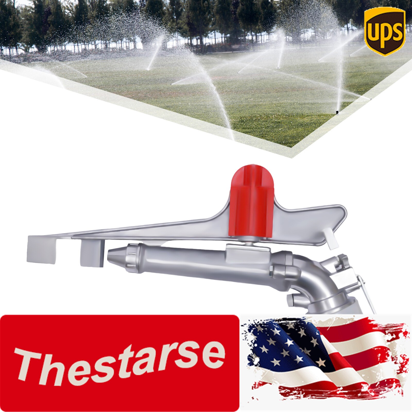 2" 360?? Adjustable Impact Sprinkler Large Area Water Irrigation Spray Gun Head