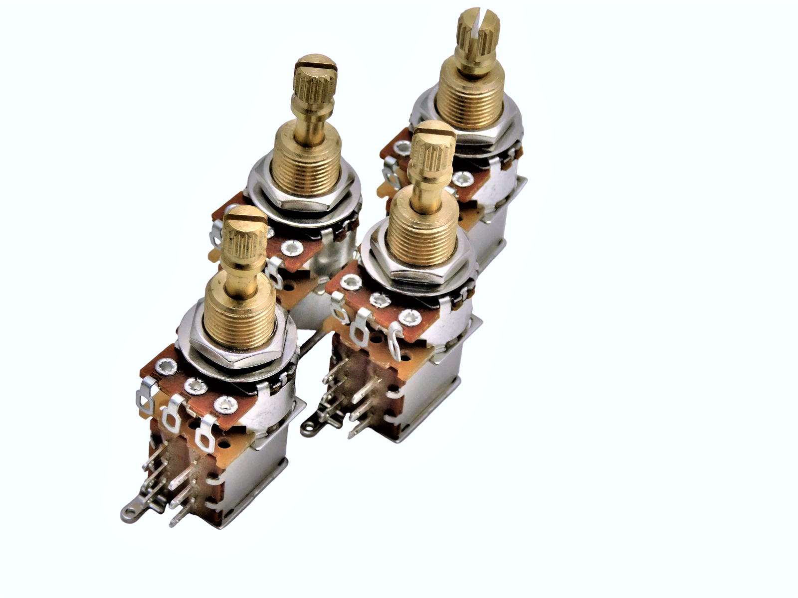 A500k PUSH PUSH SHORT SPLIT SHAFT AUDIO TAPER POTENTIOMETER DPDT