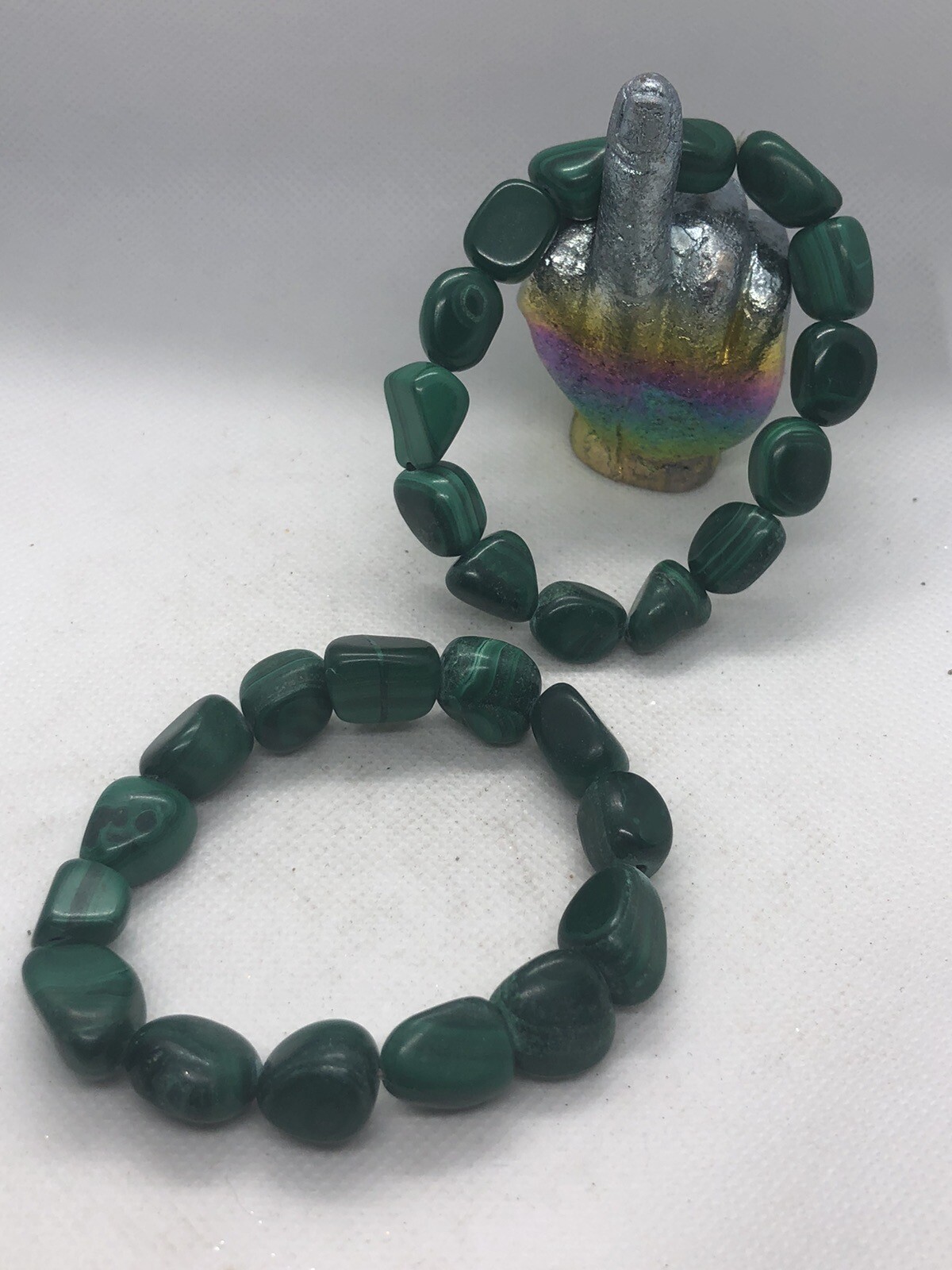 Stretch beaded bracelet Malachite