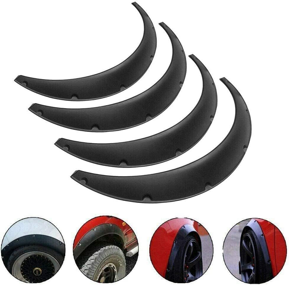 NEW 4X Universal Balck Fender Flares Polyurethane Wide Car Wheel Arches Body Kit