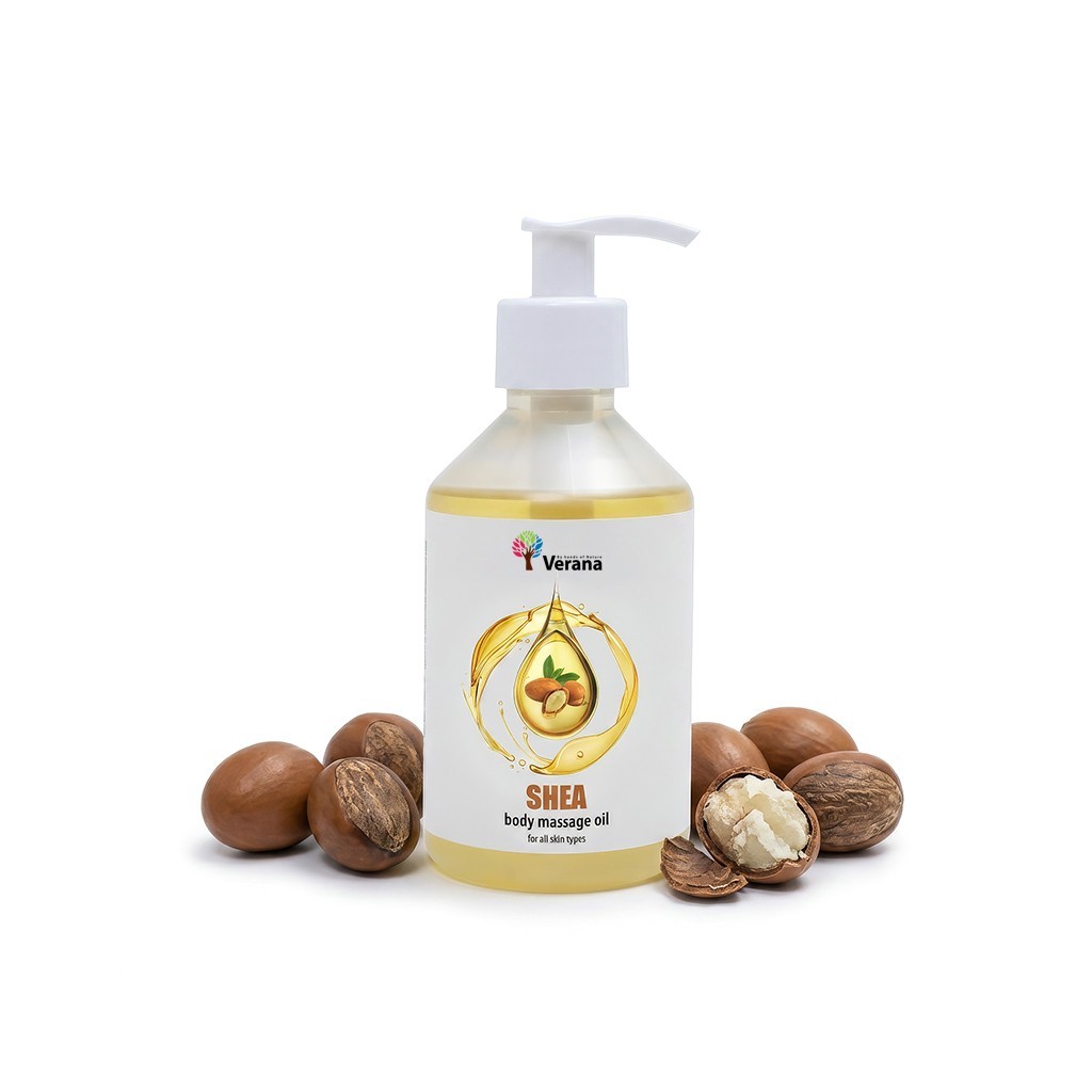 Verana Shea Massage Oil Natural Fragrance Free Body Oil Sensitive Skin Care