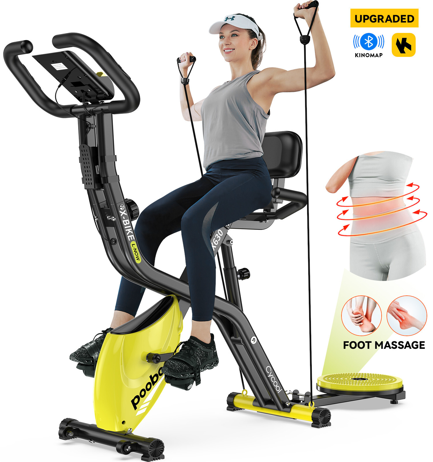 Home 4in1 Folding Exercise Bike Fitness Bike Stationary Bike Workout Bike Indoor