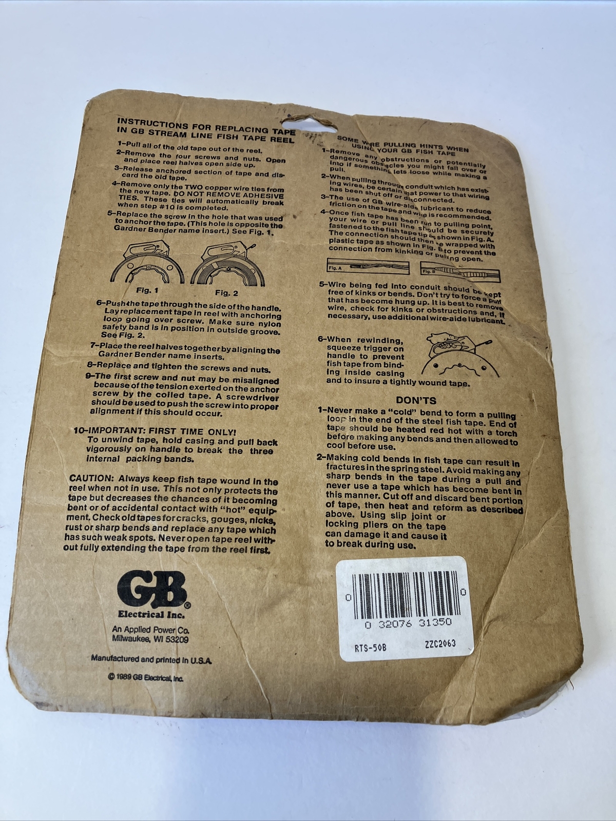 GB Electrical Streamline FISH Tape 50ft/15m replacement tape