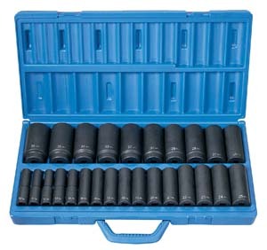 Grey Pneumatic 1326MD 1/2" Drive 26 Piece Deep Length Metric Master Set New!