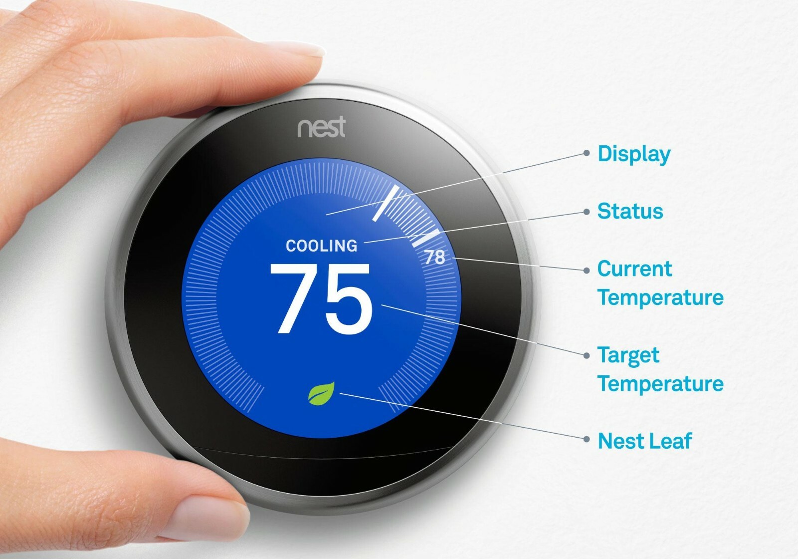 Google Nest 3rd Gen Learning Thermostat w/NEW Battery - T3007ES Stainless Steel