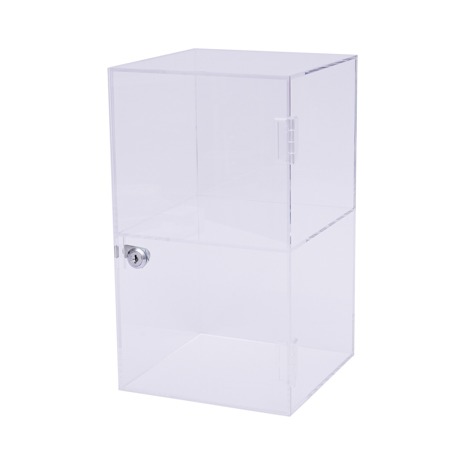2-layers Countertop Display Case 20*20*35cm Locking Security Showcase Cabinet US