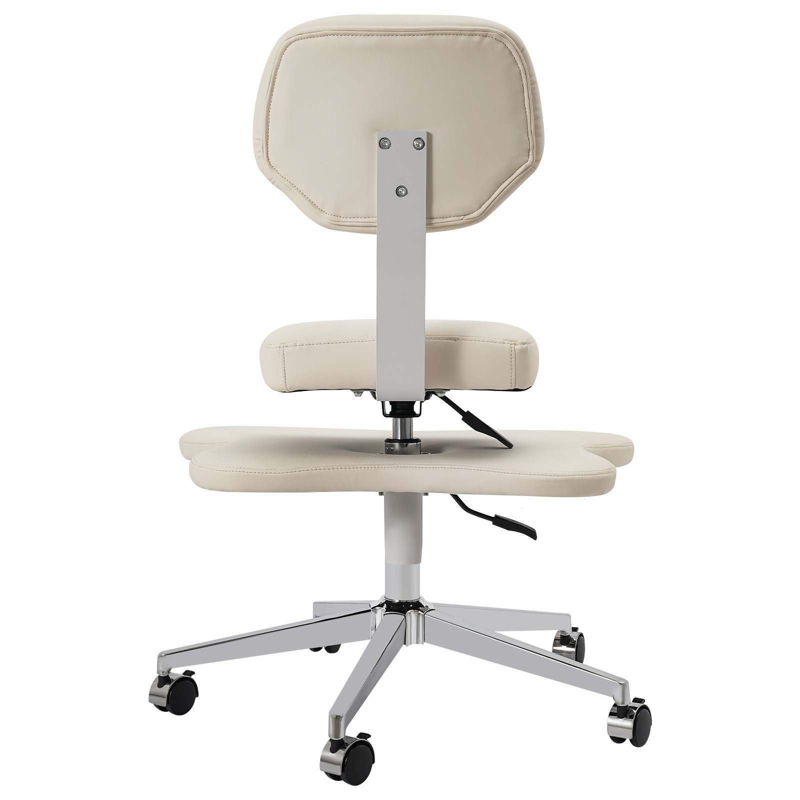 White Cross Legged Office Chair with Wheels - Modern Meditation Seat