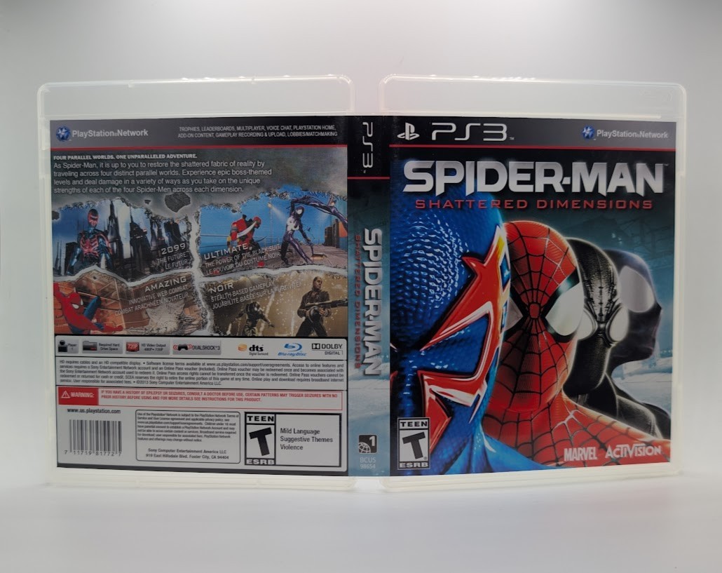 Spider-Man Shattered Dimensions Spiderman- PS3 Empty Replacement Case  (No Game)