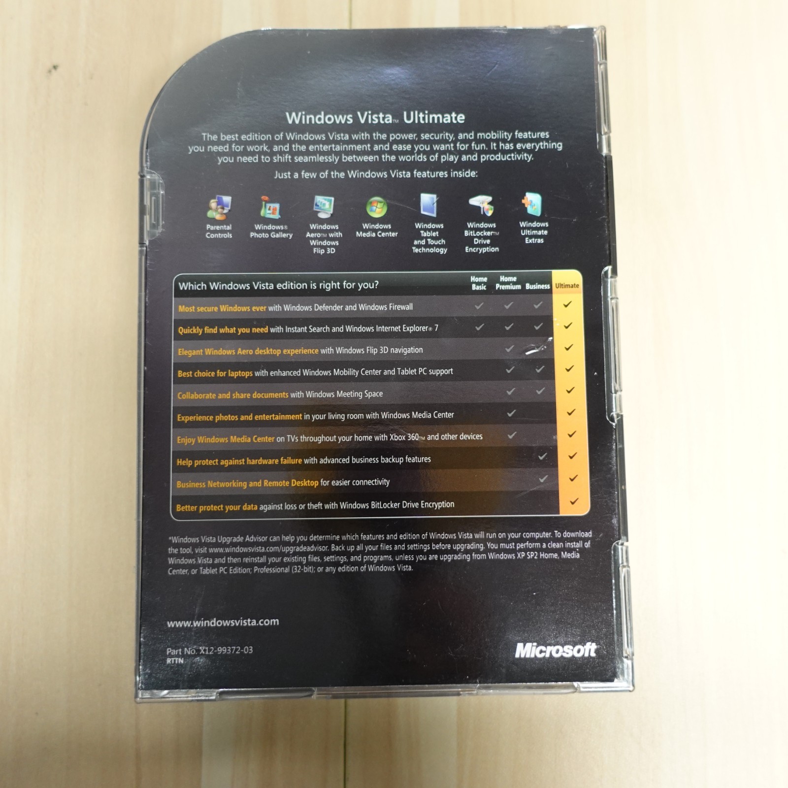 Microsoft Windows Vista Ultimate 32/64-Bit 2 Disc Set w/ Key & Book