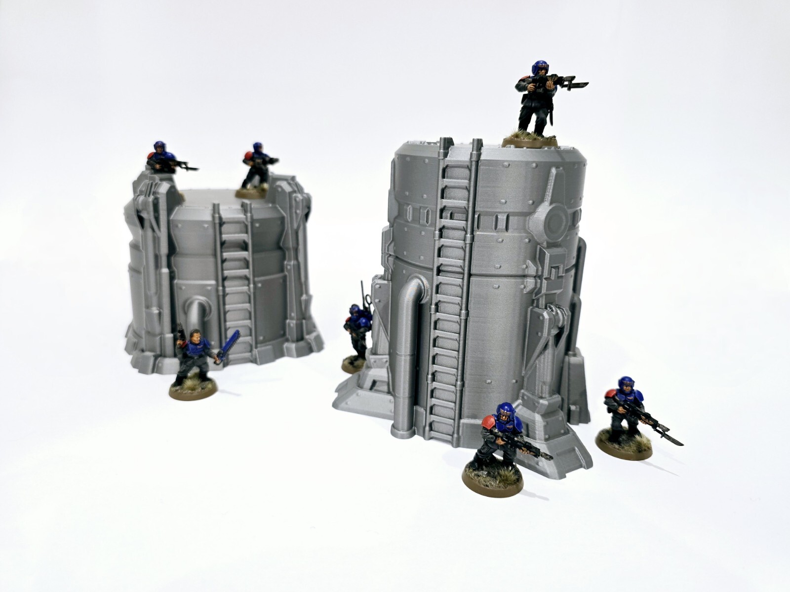 3d Printed Terrain. SciFi Silos/Storage Tanks Great For Tabletop Wargames