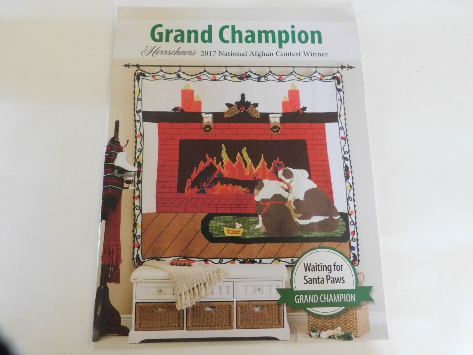 Herrschners Grand Champion 2017 National Afghan Contest Winner Santa paws