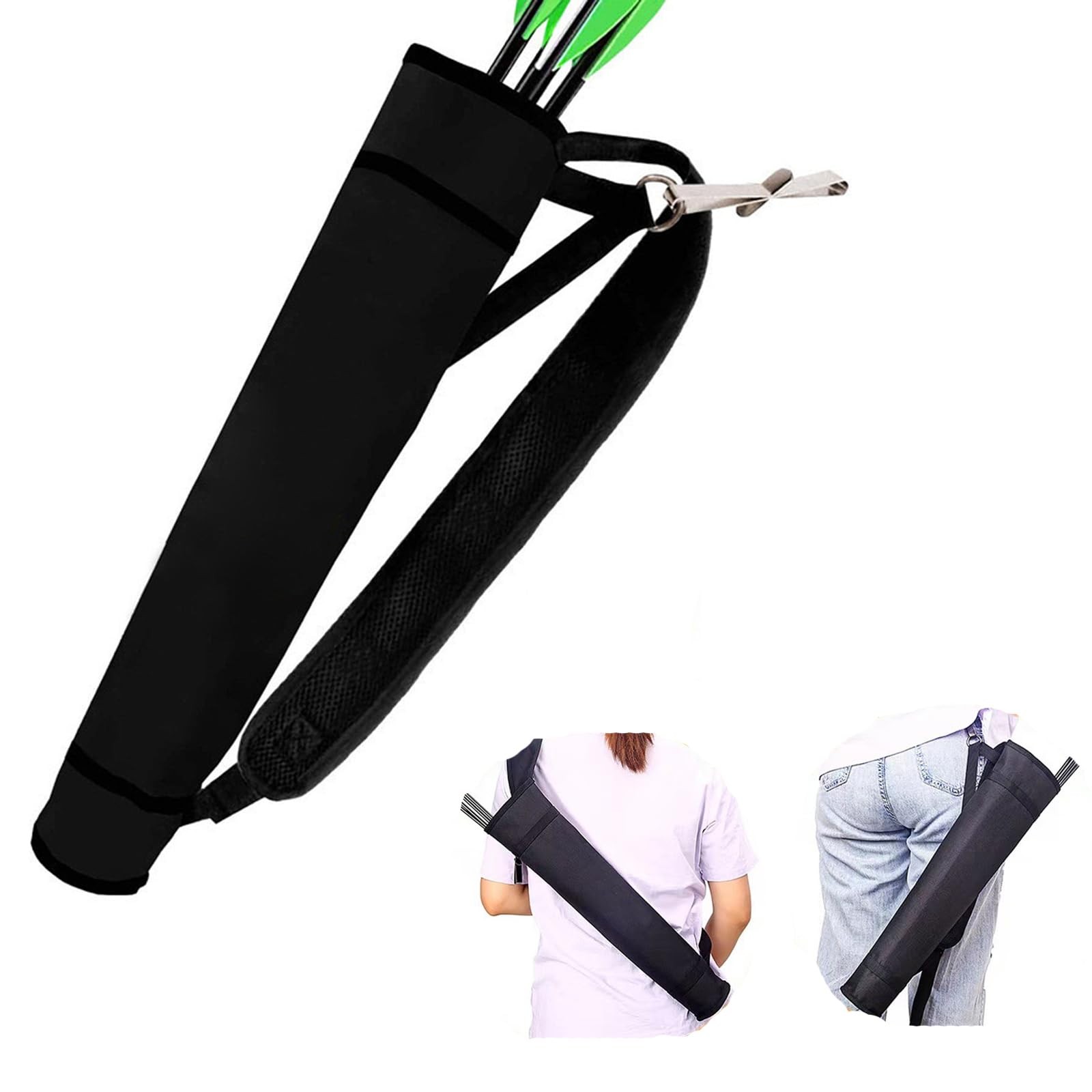 KURUGEILI Archery Quiver Back and Hip Quivers Approx. 18in x 3in, Black
