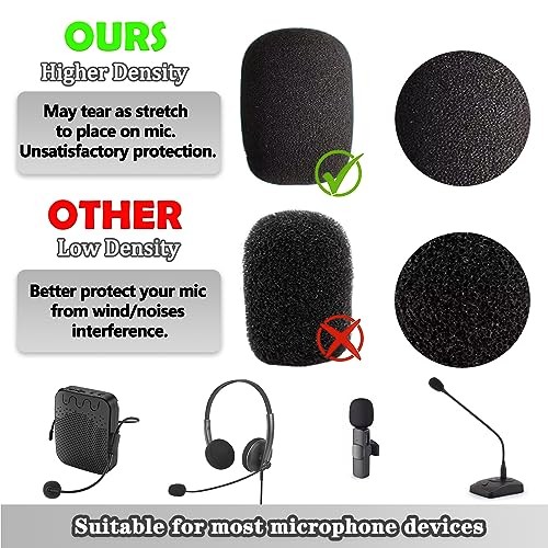 Headset Microphone Covers Foam, Lapel Headset Microphone Windscreen Sponge 5pcs