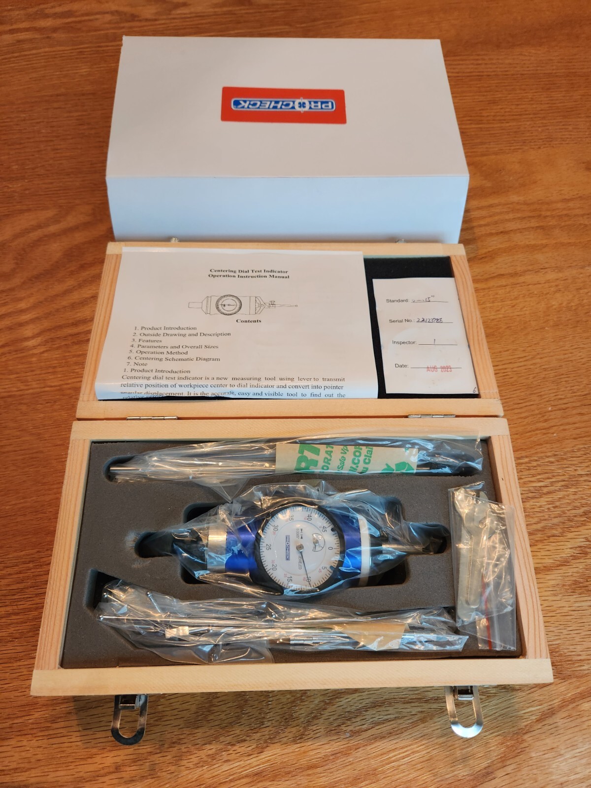 PROCHECK CO-AX COAXIAL CENTERING TEST DIAL INDICATOR COMPLETE SET