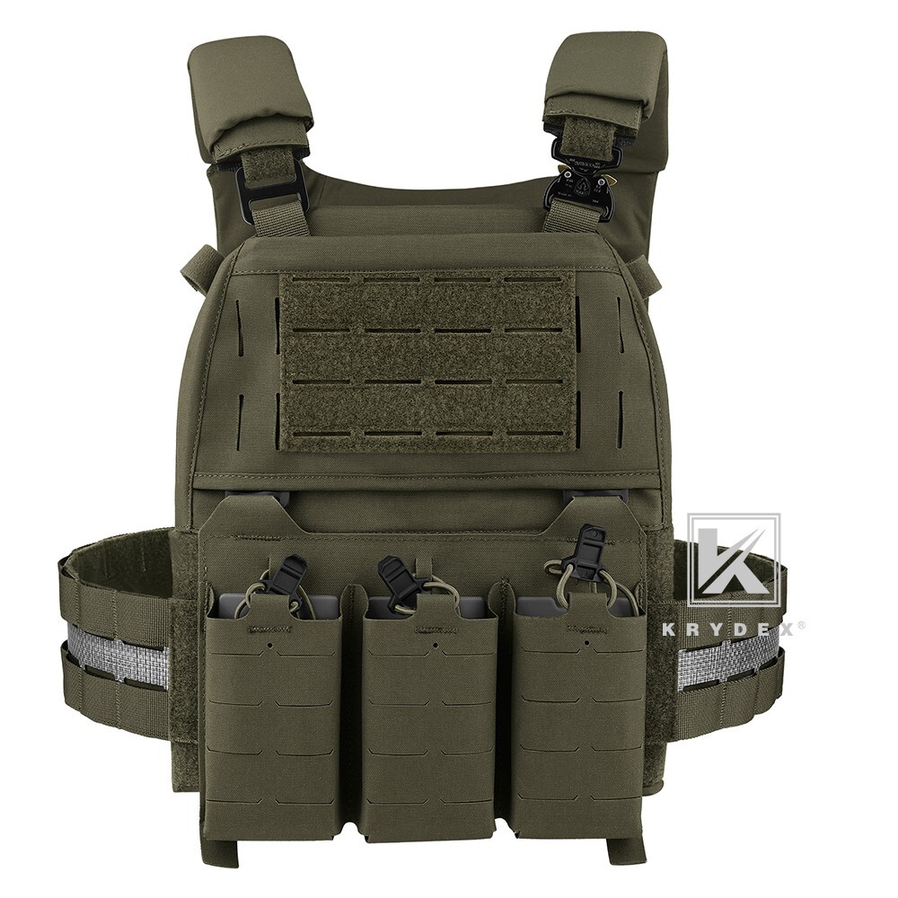 KRYDEX FCPC V5 Plate Carrier Tactical Vest with Zip-On Back Panel Ranger Green