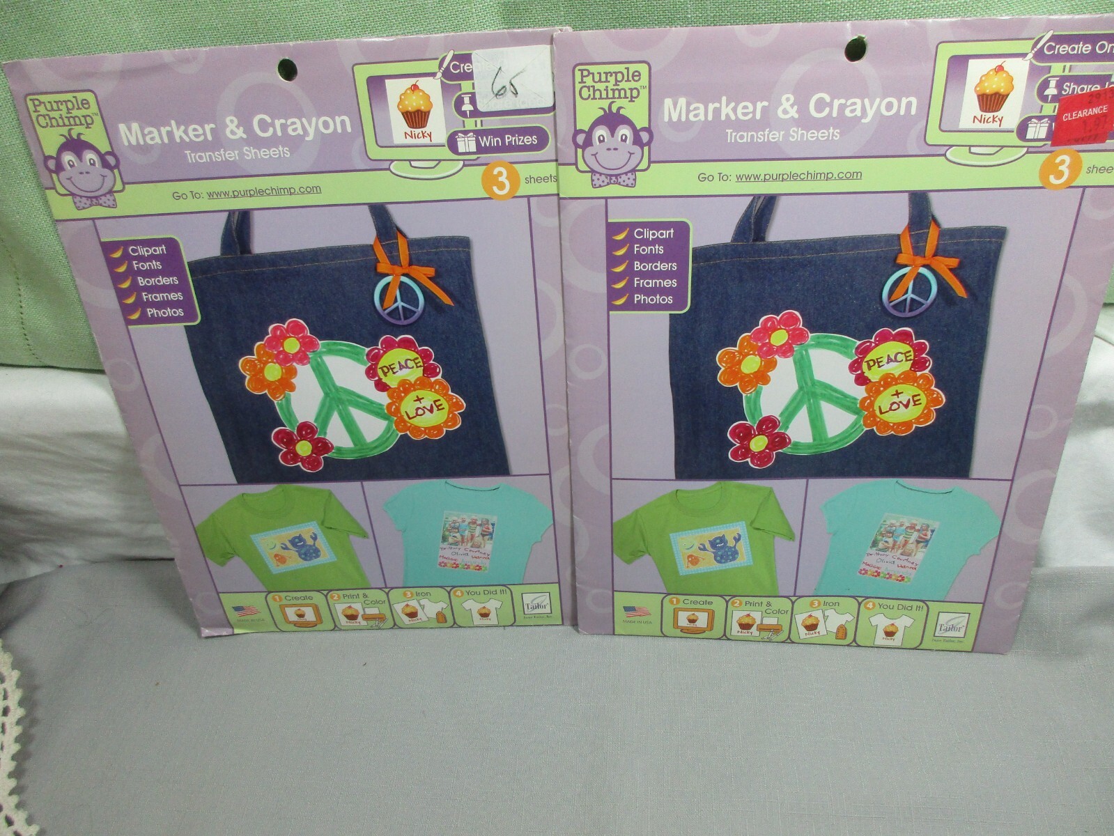 June Tailor MARKER & CRAYON Transfer Sheets 3 Sheets 8.5" X 11"