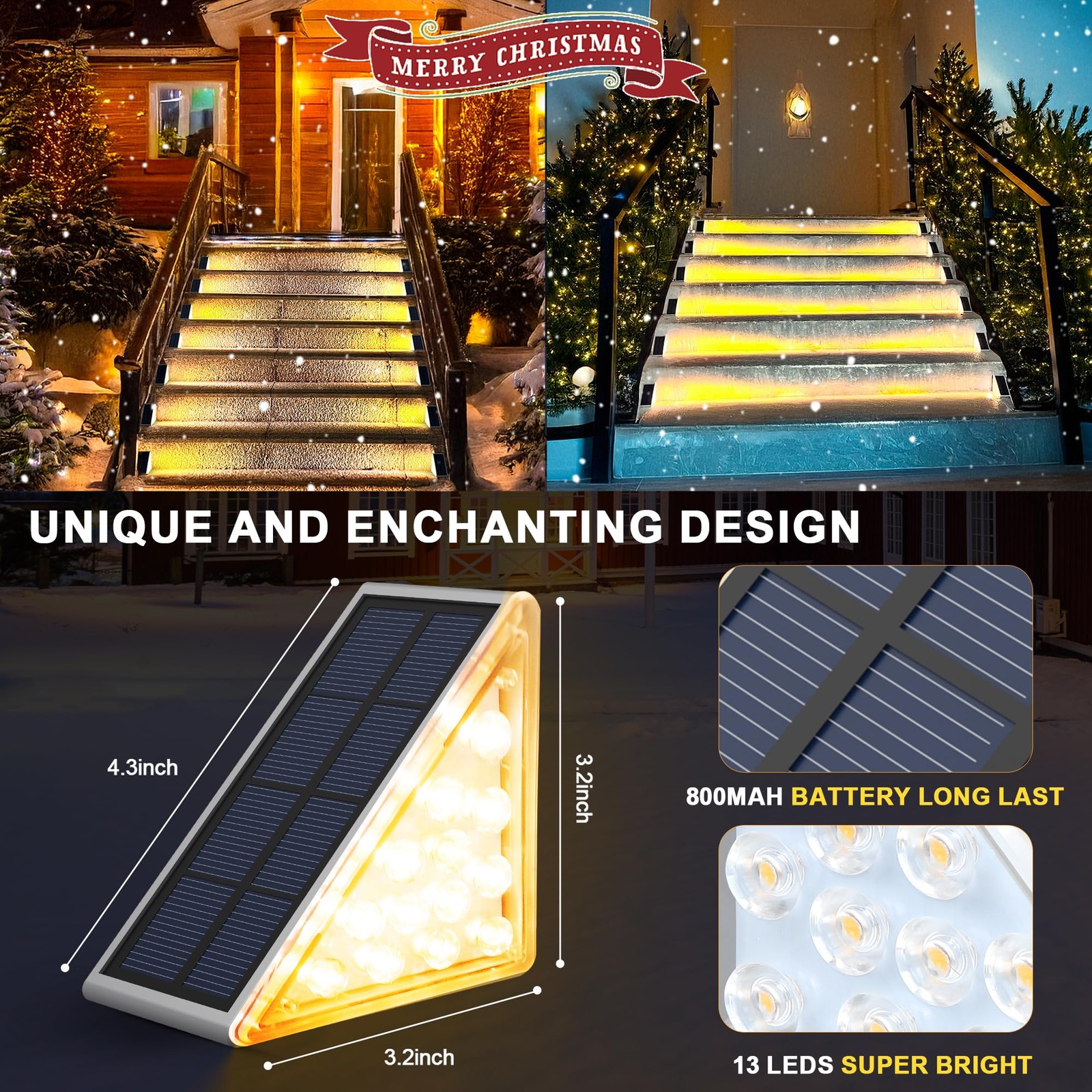 Illuminate Your Walkway at Night - Waterproof Solar Step Lights 6 Pack