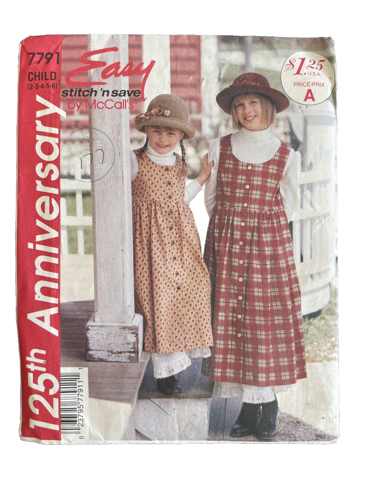 7791 STITCH 'N SAVE Girl's Jumper CottageCore Dress Petticoat Size 2 3 4 5 6