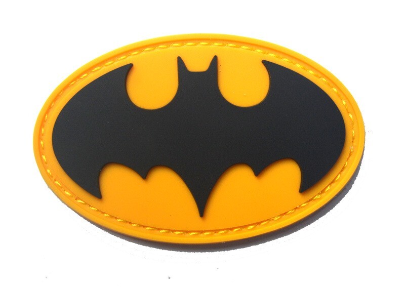 2PCS Superman Batman Herio Cartoon Logo Tactical Rubber Hook Loop Patch Badge