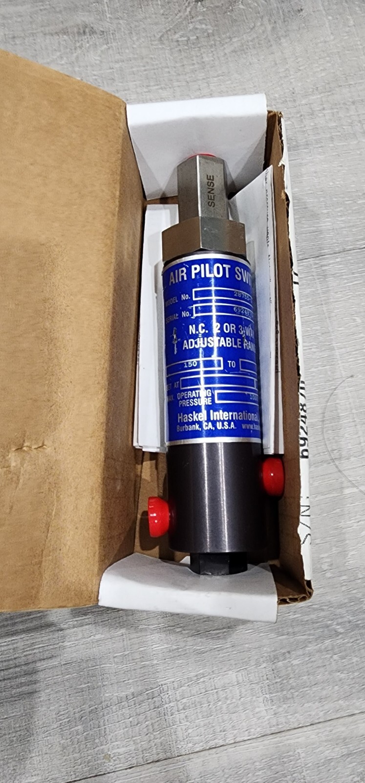 Haskel 28755-3 Air Pilot Switch